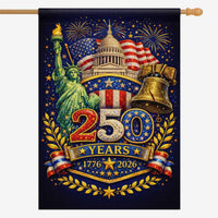 Patriotic USA House Flag America 250 Landmarks 250 Years Outdoor Flag