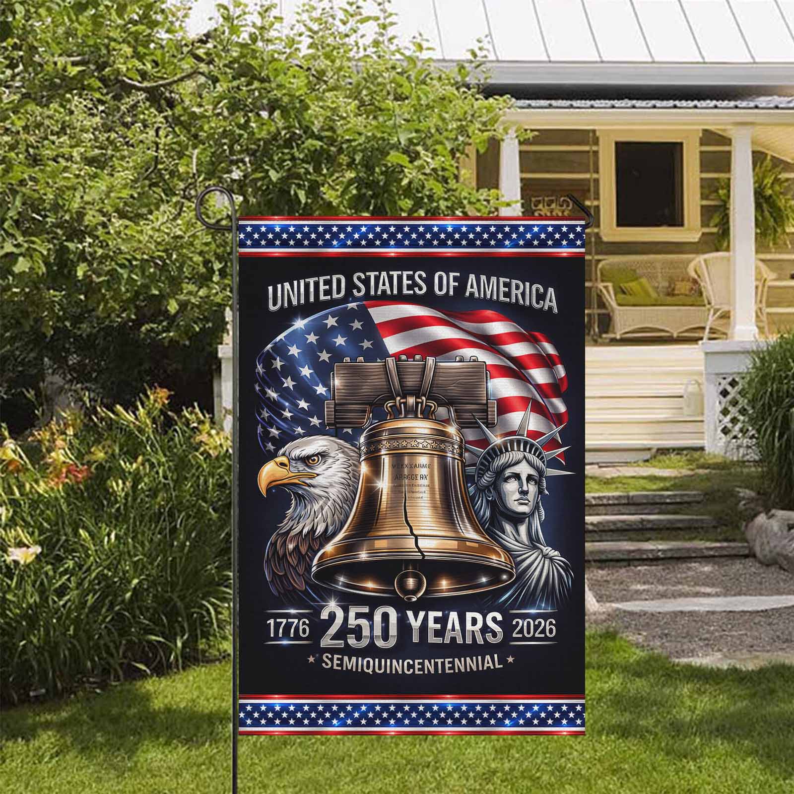 America 250 Garden Flag – United States 1776–2026 Semiquincentennial Anniversary