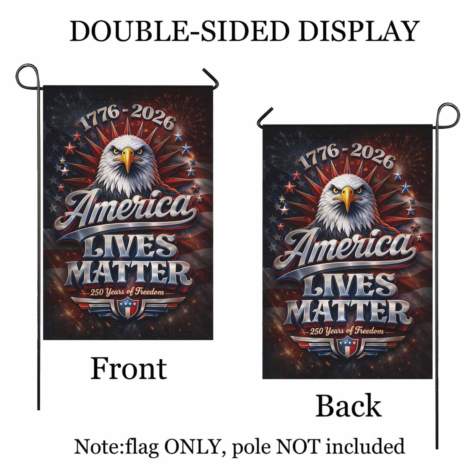 250 Years of Freedom Garden Flag – Patriotic America 1776–2026 Decor