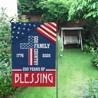 God Family Country Garden Flag – America 250 Patriotic Christian Decor 1776–2026