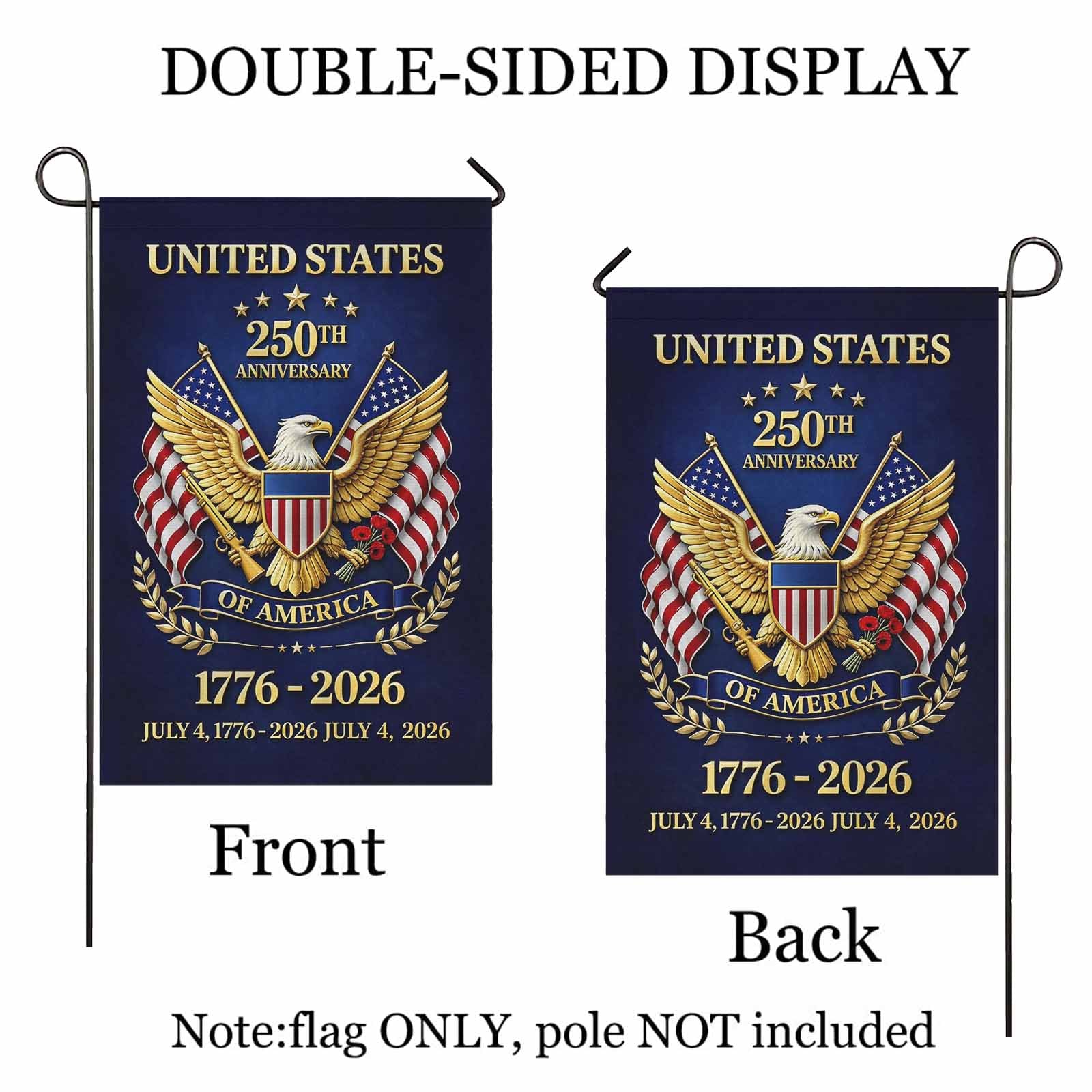 United States 250th Anniversary Garden Flag – 1776–2026 Patriotic Decor