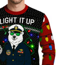 US Navy Light It Up Christmas Ugly Sweater
