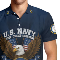 US Navy Polo Shirt – "Honor – Courage – Commitment" Polo