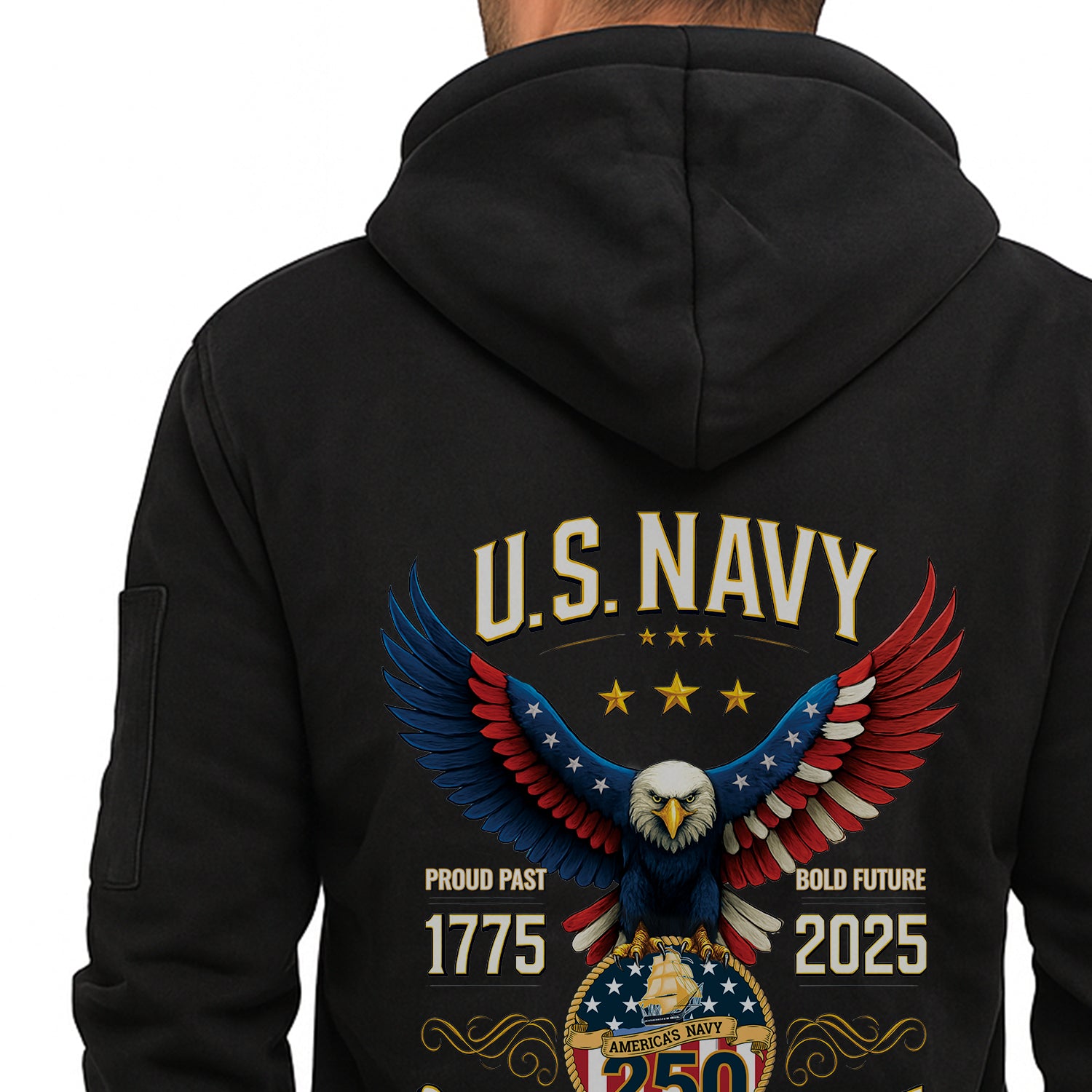 Personalized US Navy Quater Zip Hoodie JQZ05