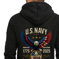 Personalized US Navy Quater Zip Hoodie JQZ05