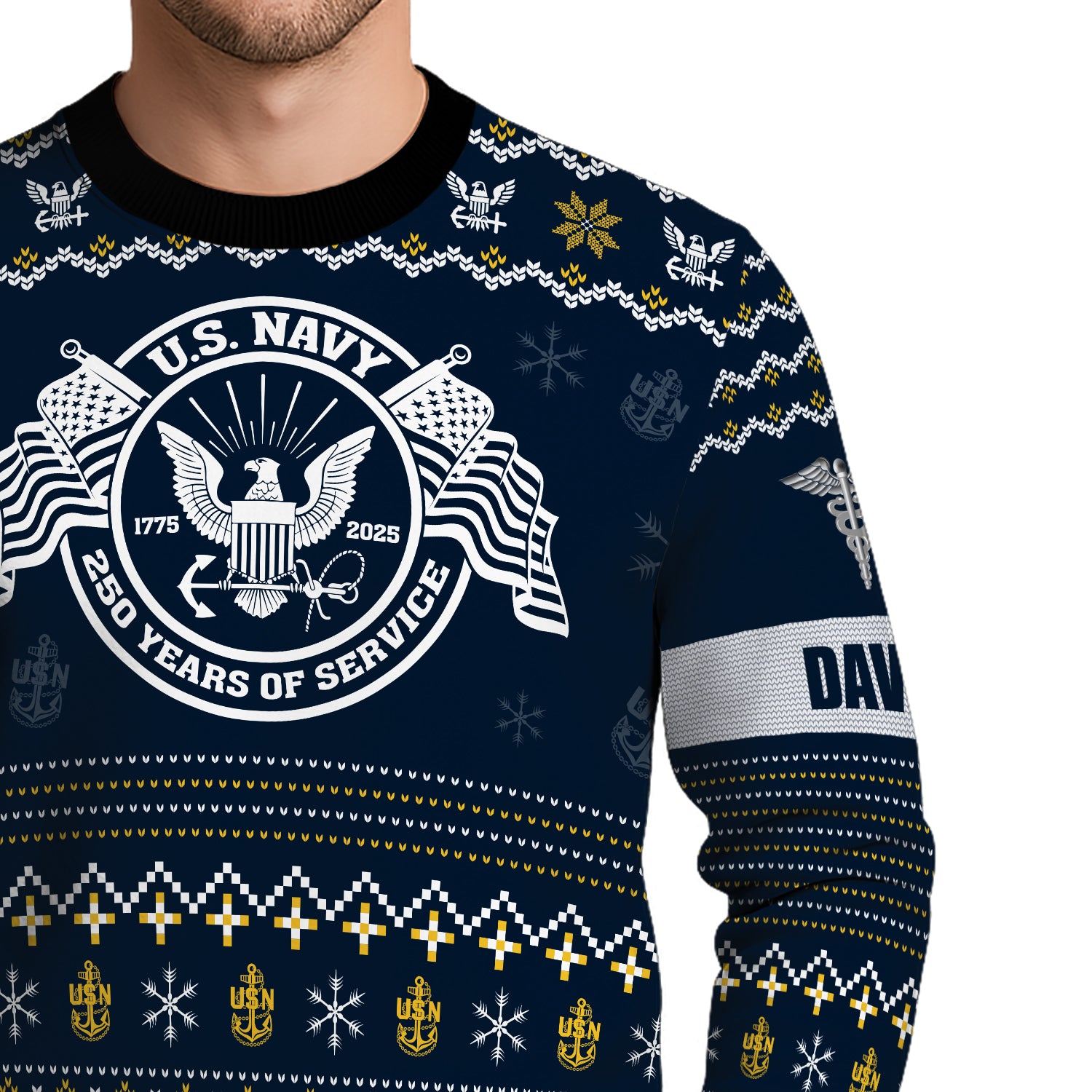 Personalized US Navy Christmas Ugly Sweater UST004