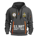 Custom US Navy Ranks Quarter Zip Hoodie TQZ02
