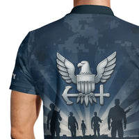 US Navy 250th Anniversary Polo Shirt – Eagle Emblem & Sailor Silhouette