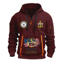 Personalized US Navy Quarter Zip Hoodie TQZ08