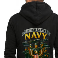 Personalized US Navy Quater Zip Hoodie JQZ09