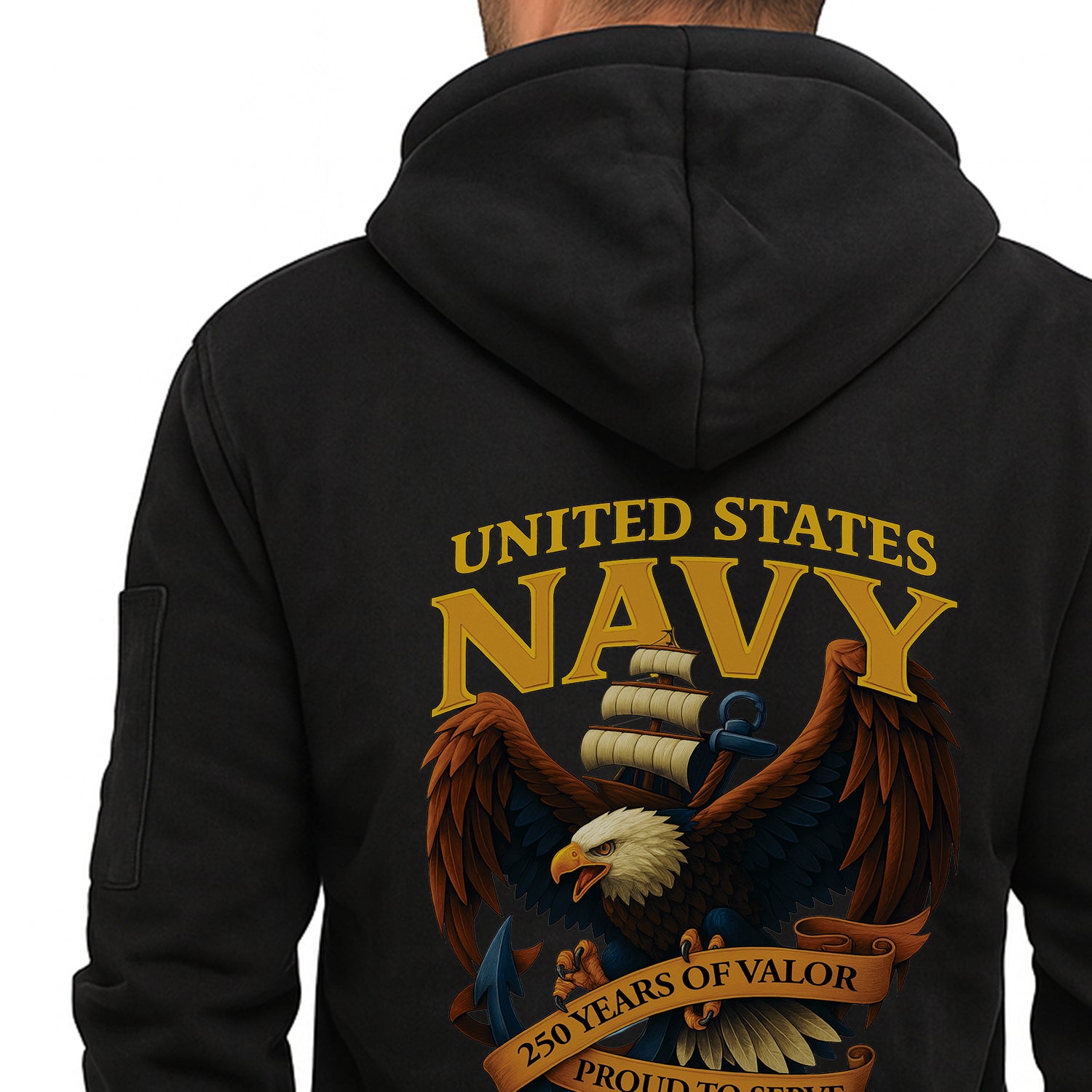 Personalized US Navy Quater Zip Hoodie JQZ04