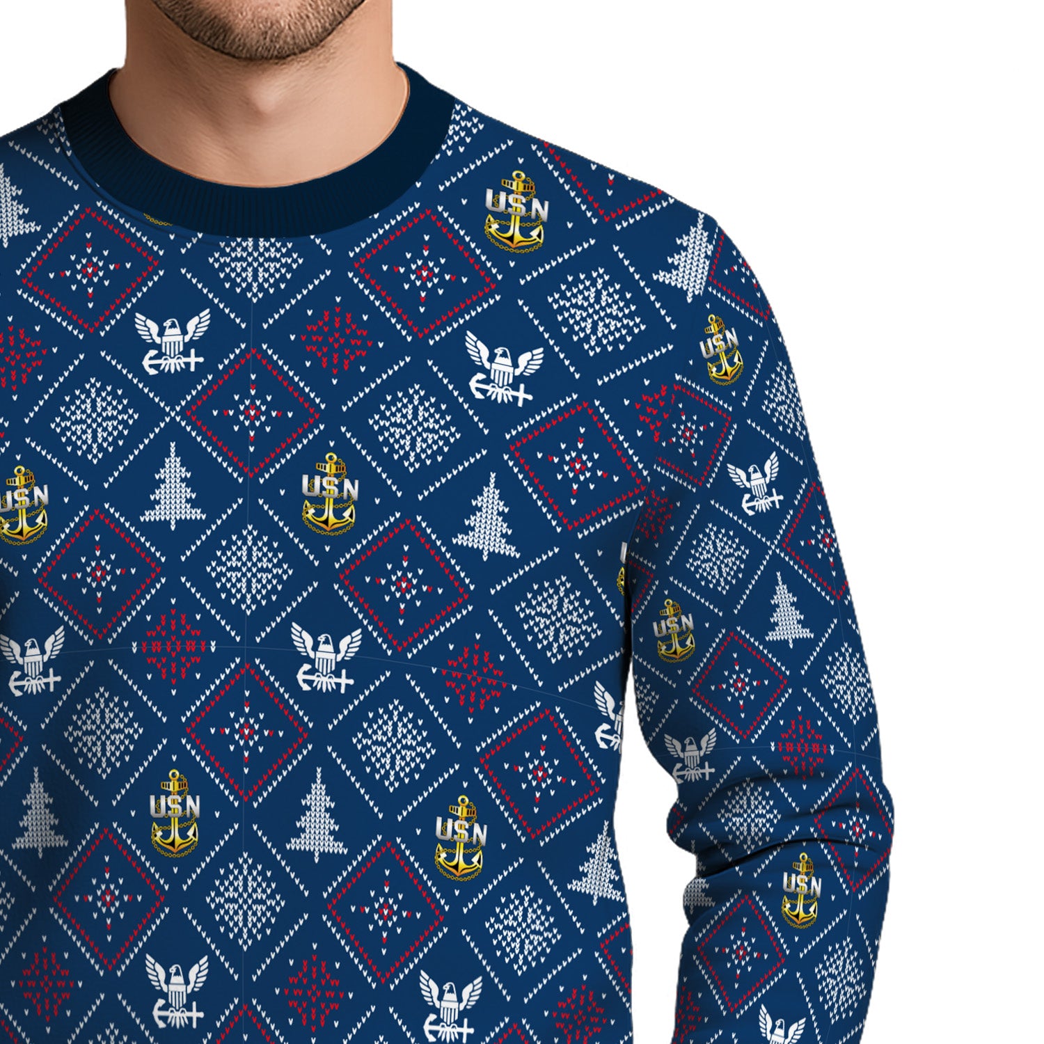 Personalized US Navy Christmas Ugly Sweater UST017