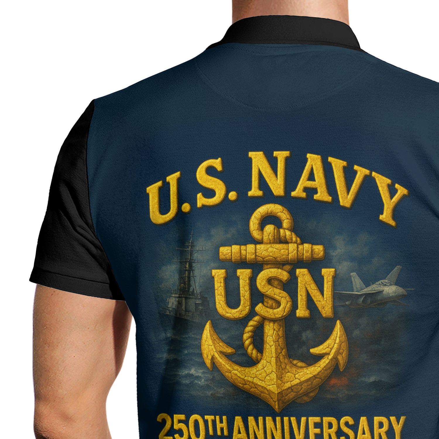US Navy Polo Shirt – Custom Rank & Text