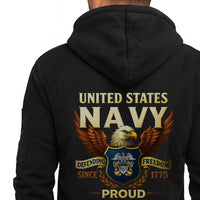 Personalized US Navy Quater Zip Hoodie JQZ03