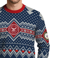 Personalized US Navy Christmas Ugly Sweater TUST09