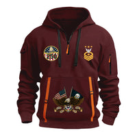 Personalized US Navy Quarter Zip Hoodie TQZ06