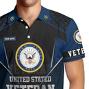 US Navy Veteran Polo Shirt – Bold Crest & Custom Rank Tribute Edition