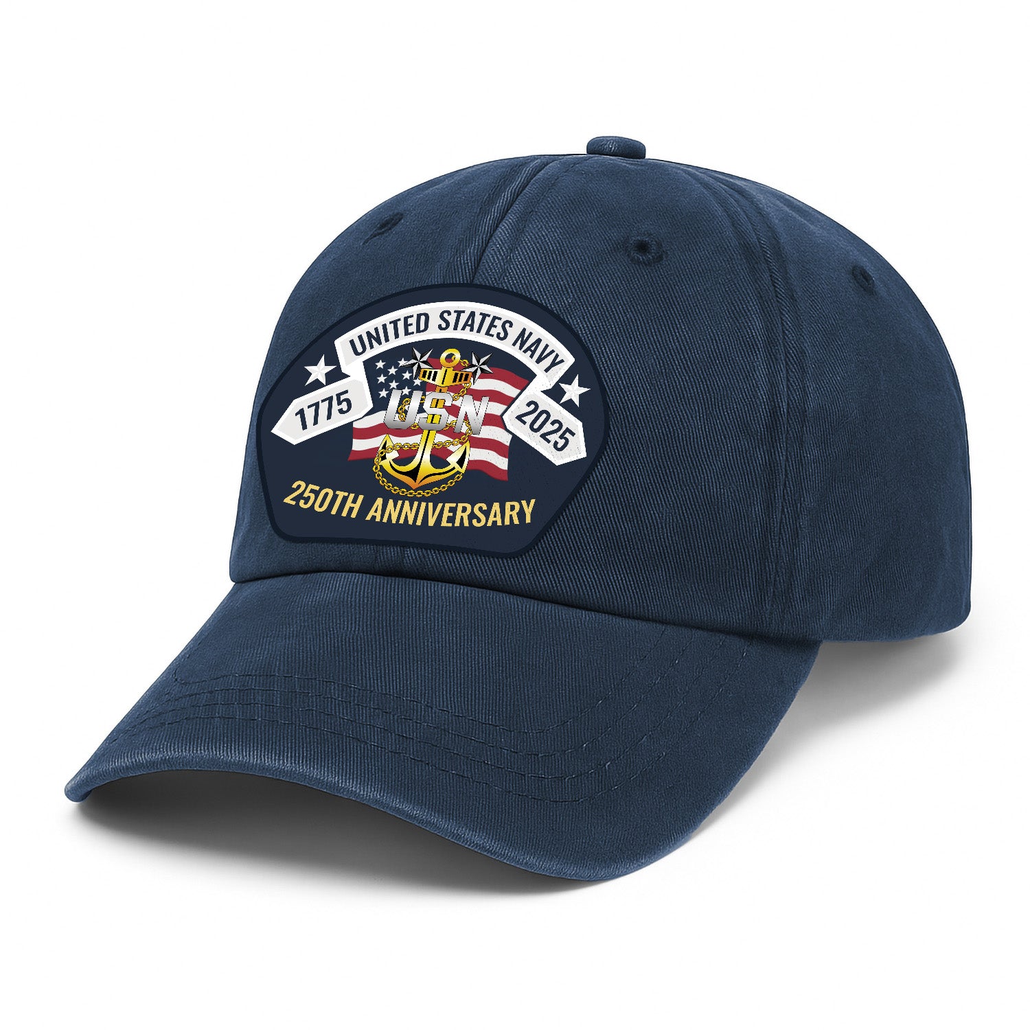 US Navy 250th Anivesary Premium Washed Denim Cap