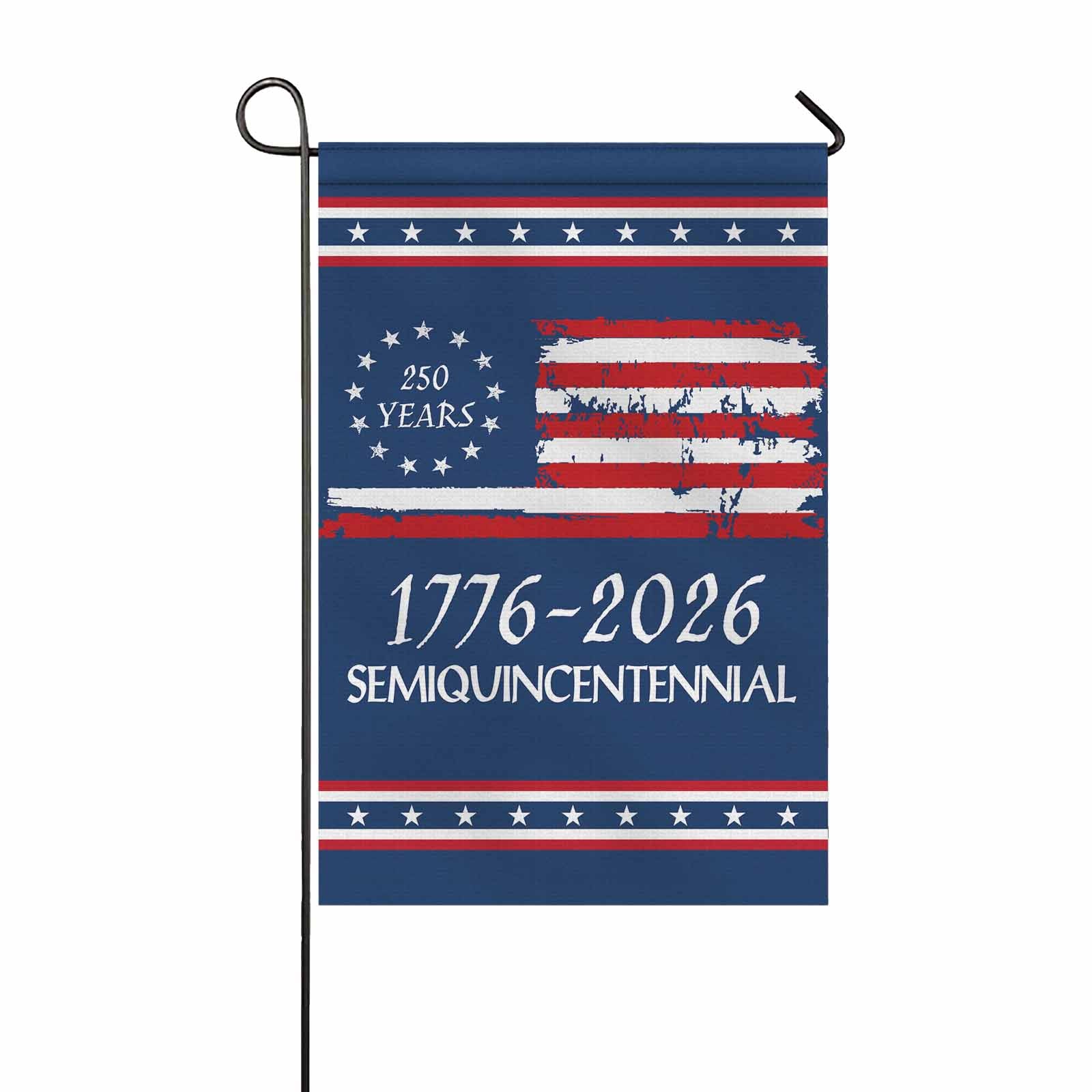 250 Years Semiquincentennial Garden Flag – America 250 Distressed US Flag 1776–2026