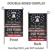 We The People 250 Years Garden Flag – 1776–2026 Patriotic Liberty Bell Decor