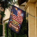 America 250 Years of Freedom Garden Flag 1776–2026 – Patriotic USA Fireworks Yard Decor