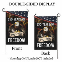 America 250 Garden Flag – 250 Years of Freedom Bald Eagle 1776–2026 Patriotic Decor