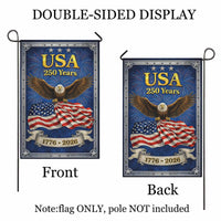 USA 250 Years Garden Flag – 1776–2026 Patriotic Eagle Decor