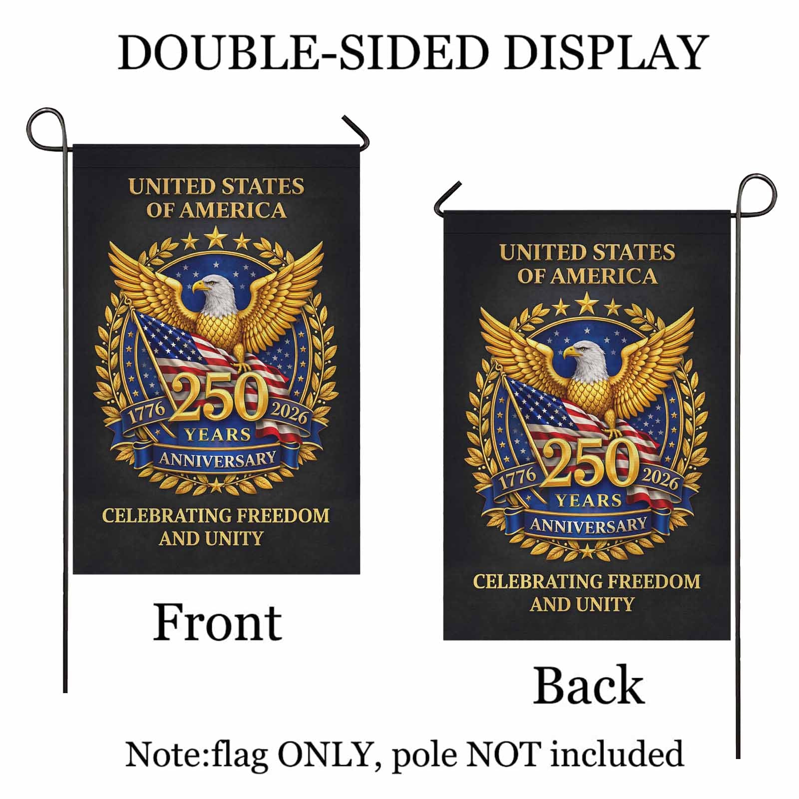 United States 250 Anniversary Garden Flag – 1776–2026 Patriotic Decor