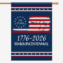 US 250th Anniversary House Flag – 250 Years Semiquincentennial Flag 1776–2026