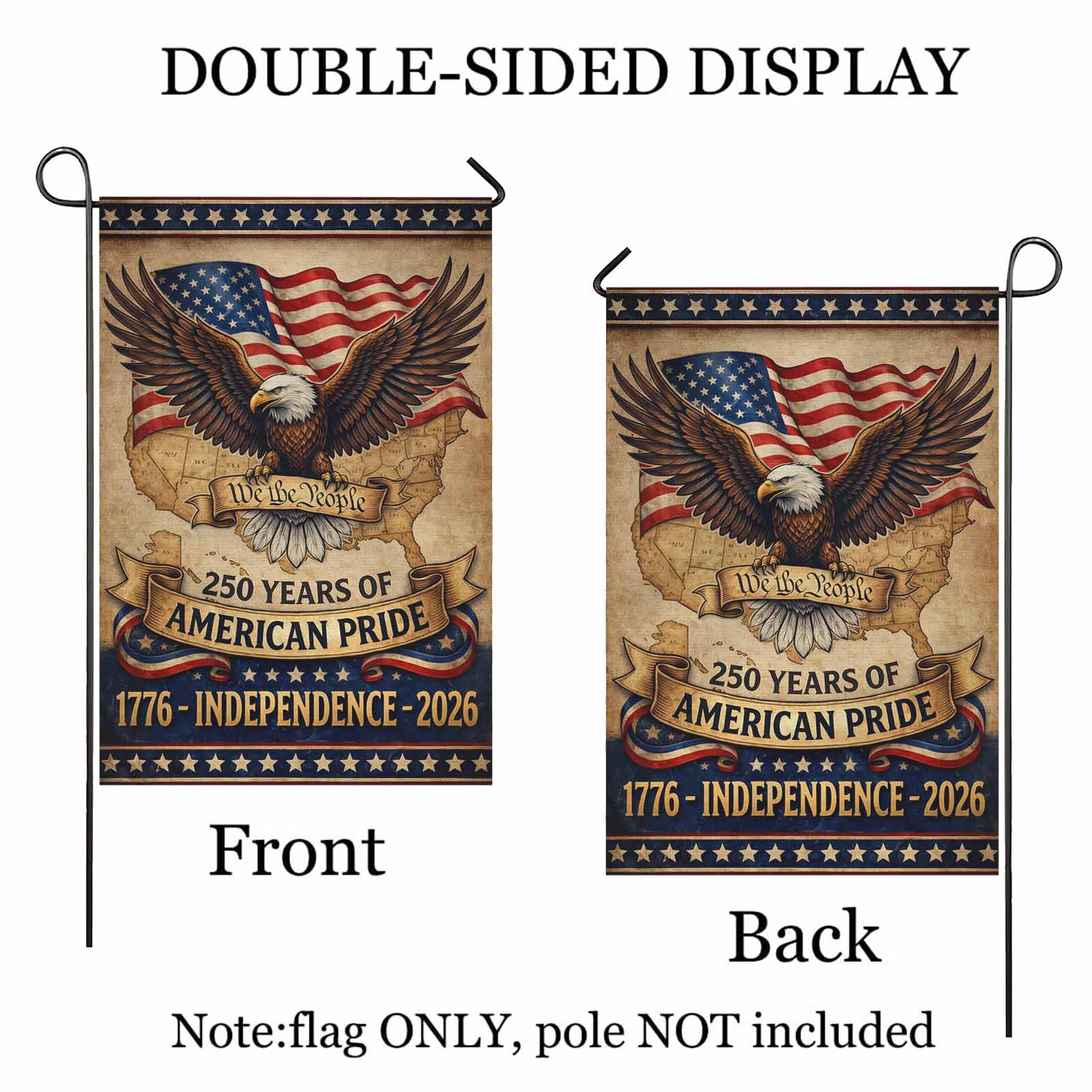 America 250 Garden Flag – We The People 250 Years of American Pride 1776–2026