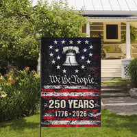 We The People 250 Years Garden Flag – 1776–2026 Patriotic Liberty Bell Decor