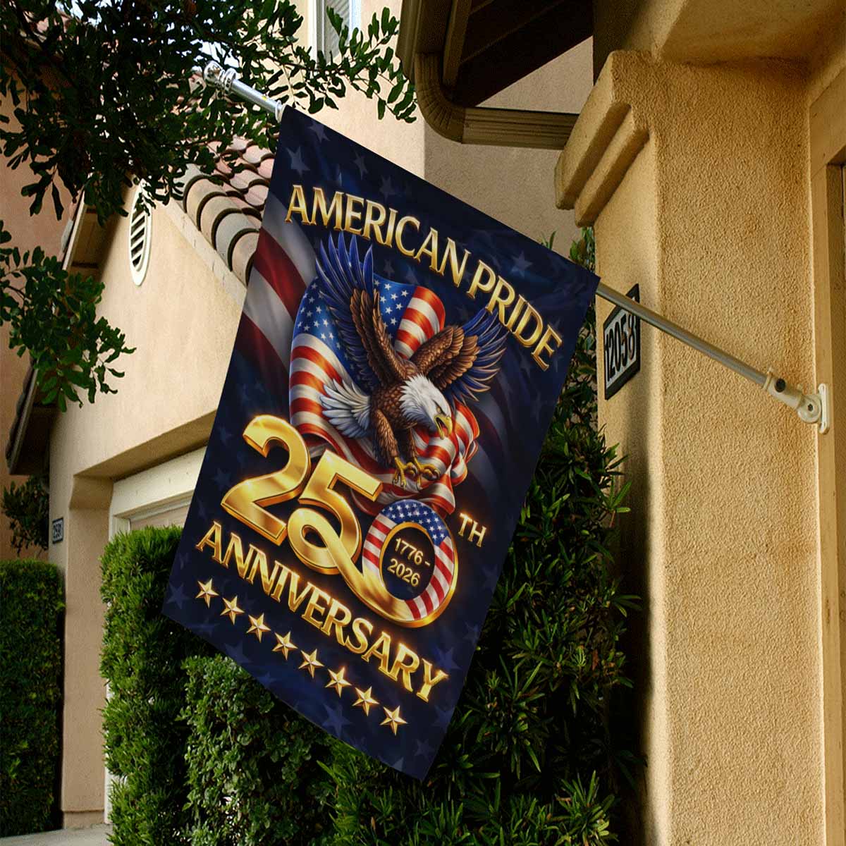 American Pride 250th Anniversary House Flag – Patriotic Eagle 1776–2026 USA Banner