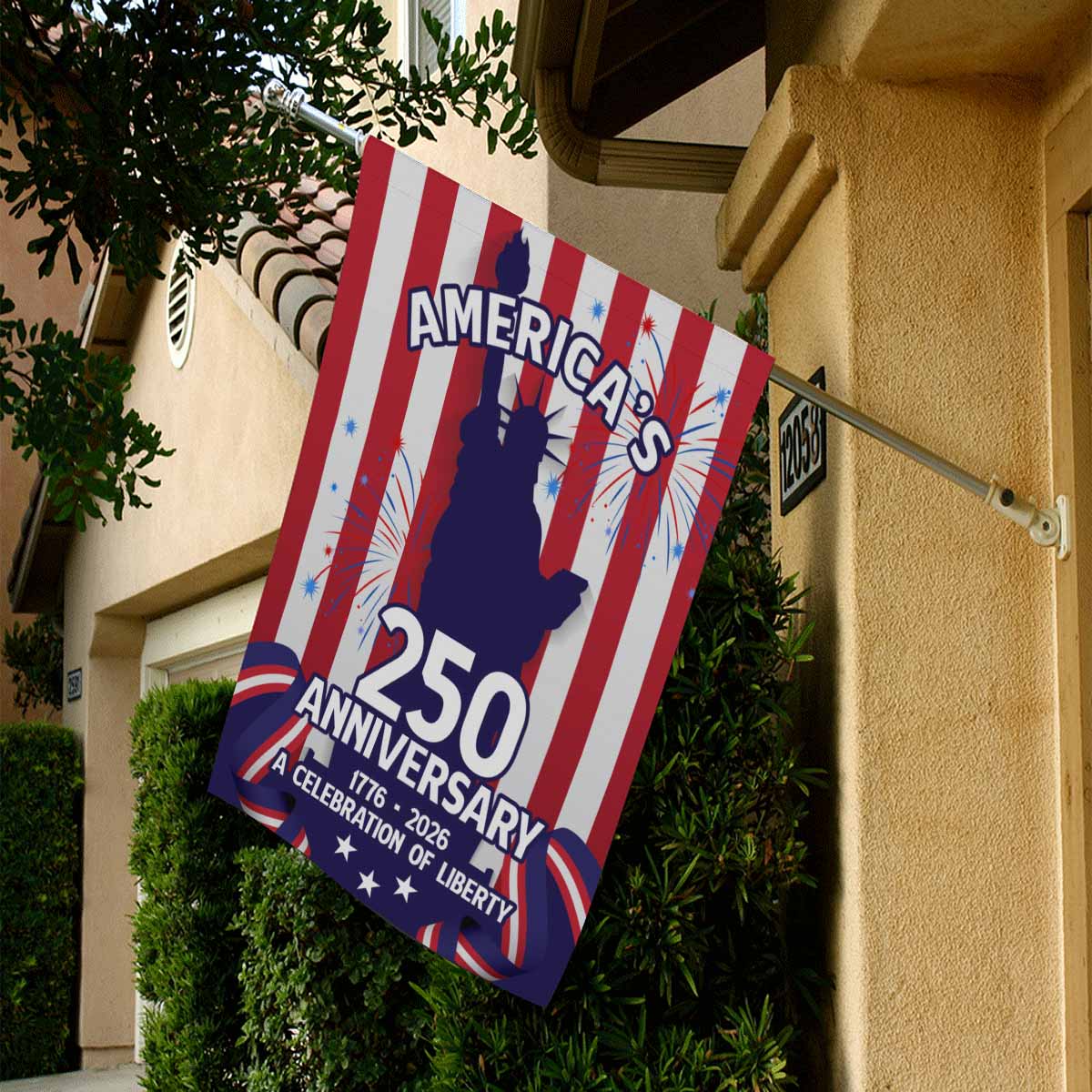 America 250 House Flag – 250th Anniversary Celebration of Liberty Patriotic Decor