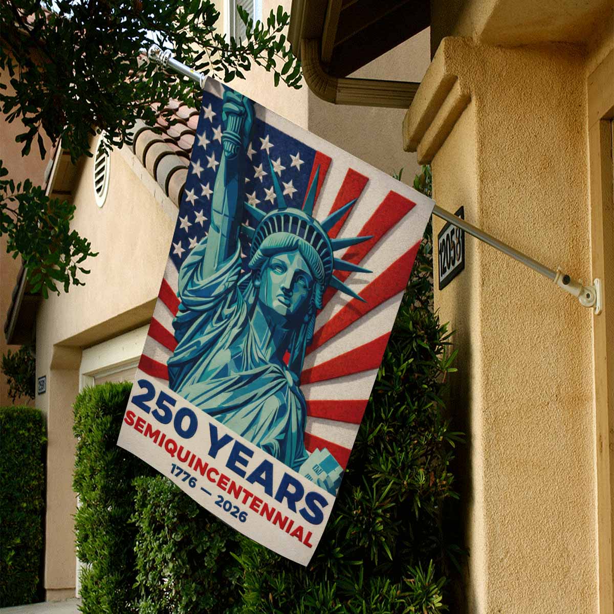 America 250 Patriotic House Flag Statue of Liberty 1776-2026 USA Decor