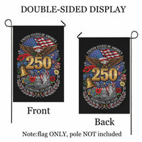 USA 250 Years Garden Flag Patriotic Eagle Liberty Bell Decor