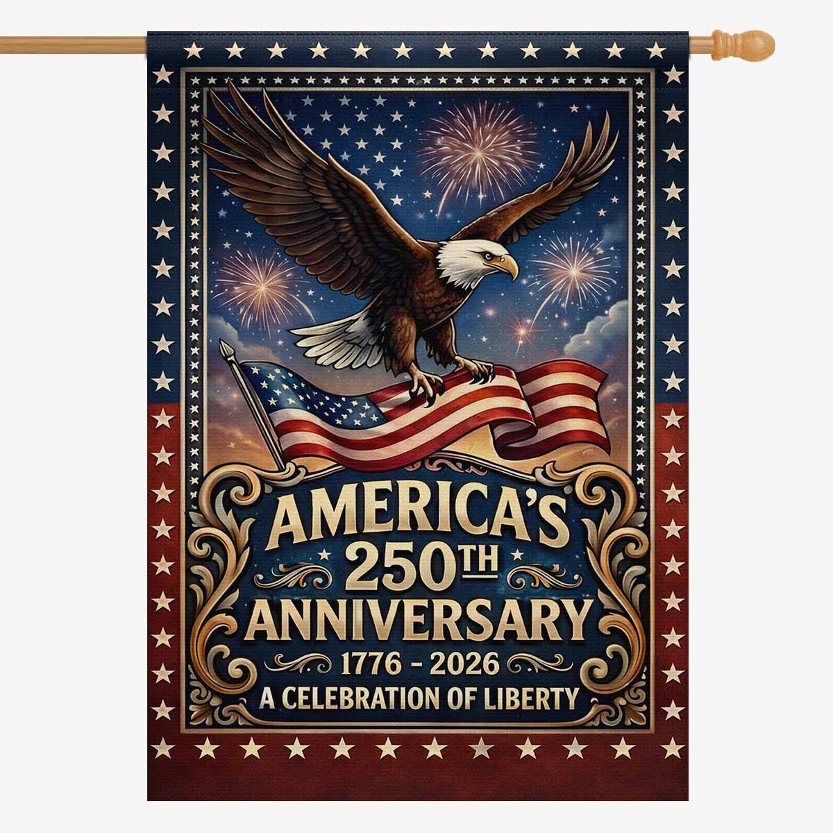 America 250th Anniversary House Flag 1776–2026 Patriotic Banner