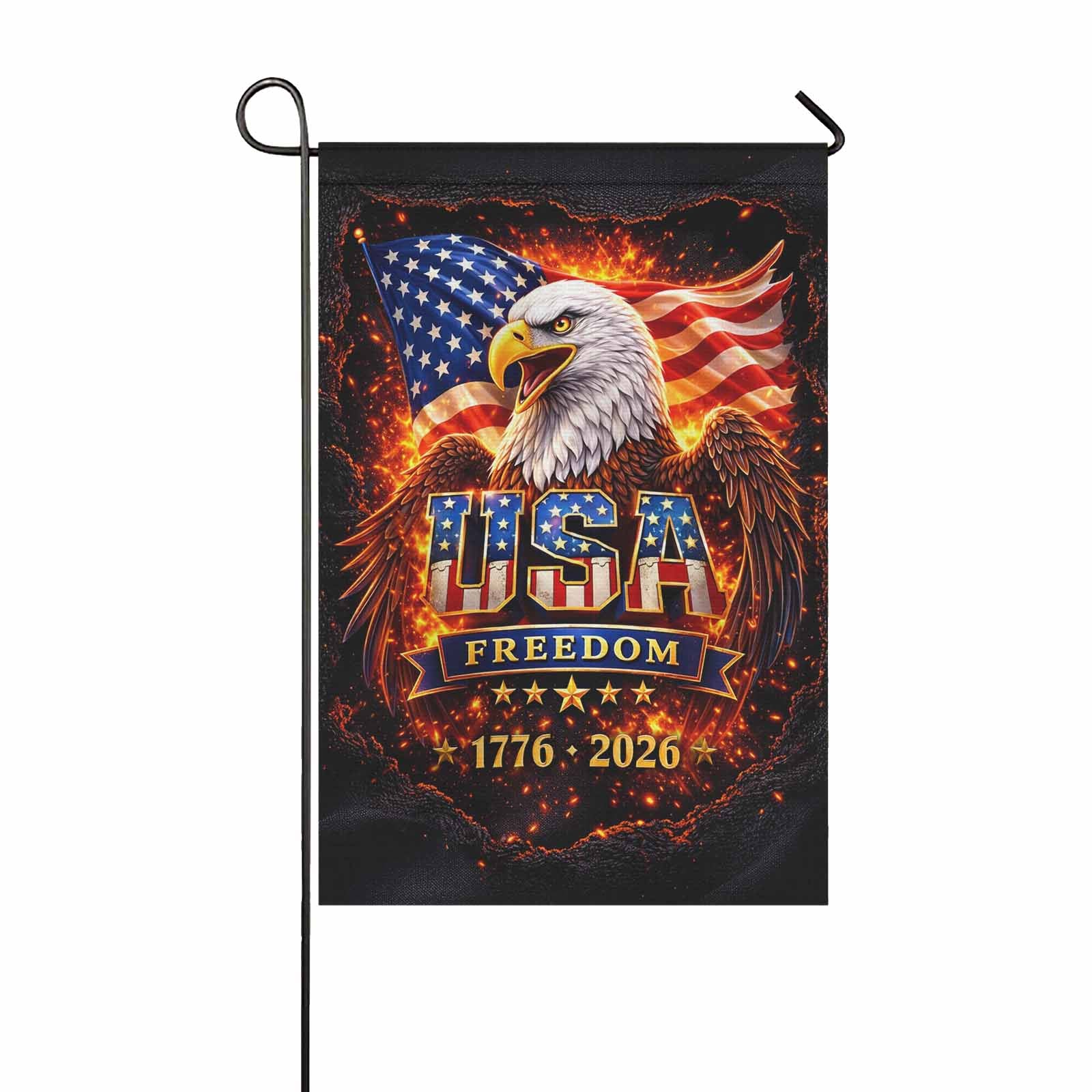 USA Freedom 1776–2026 Garden Flag – Patriotic Eagle America 250 Yard Decor