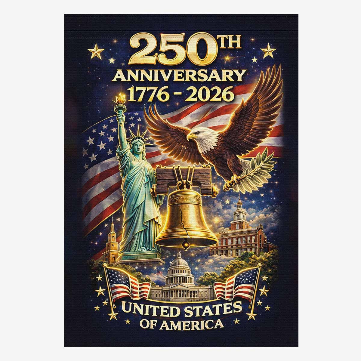 United States 250th Anniversary House Flag – 1776–2026 Heritage Decor
