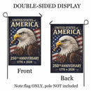 USA 250th Anniversary Garden Flag 1776–2026 Patriotic Eagle Decor