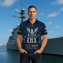 US Navy 250th Anniversary Polo Shirt – Eagle Emblem & Sailor Silhouette