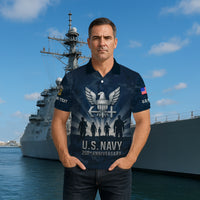 US Navy 250th Anniversary Polo Shirt – Eagle Emblem & Sailor Silhouette