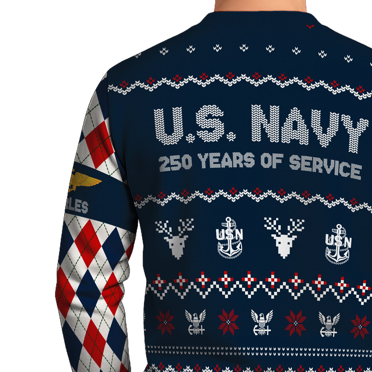 Personalized US Navy Christmas Ugly Sweater UST005