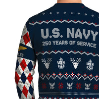 Personalized US Navy Christmas Ugly Sweater UST005