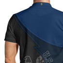 US Navy Polo Shirt – Warship & Eagle Shadow Design with Custom Rank
