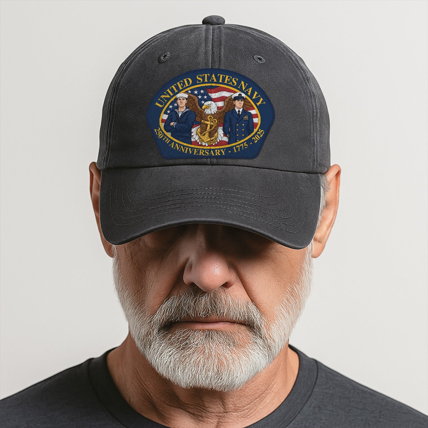 United Stetes Navy 250th Anivesary Premium Washed Denim Cap