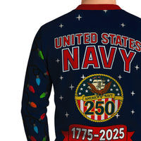 US Navy 1775 - 2025 Christmas Ugly Sweater
