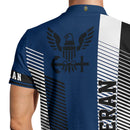 US Navy Veteran Polo Shirt – Modern Stripe Design with Custom Rank & Text