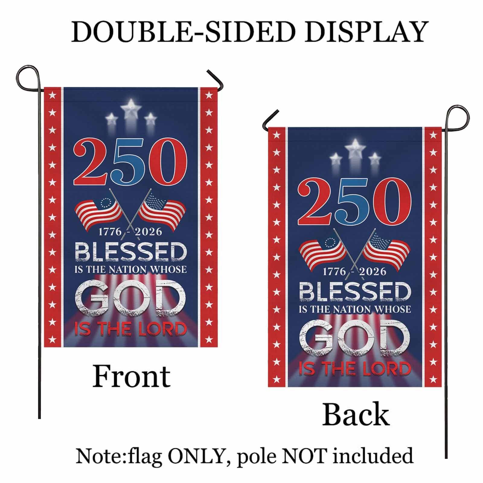 Blessed Is the Nation Garden Flag – America 250 Christian Faith Patriotic Flag