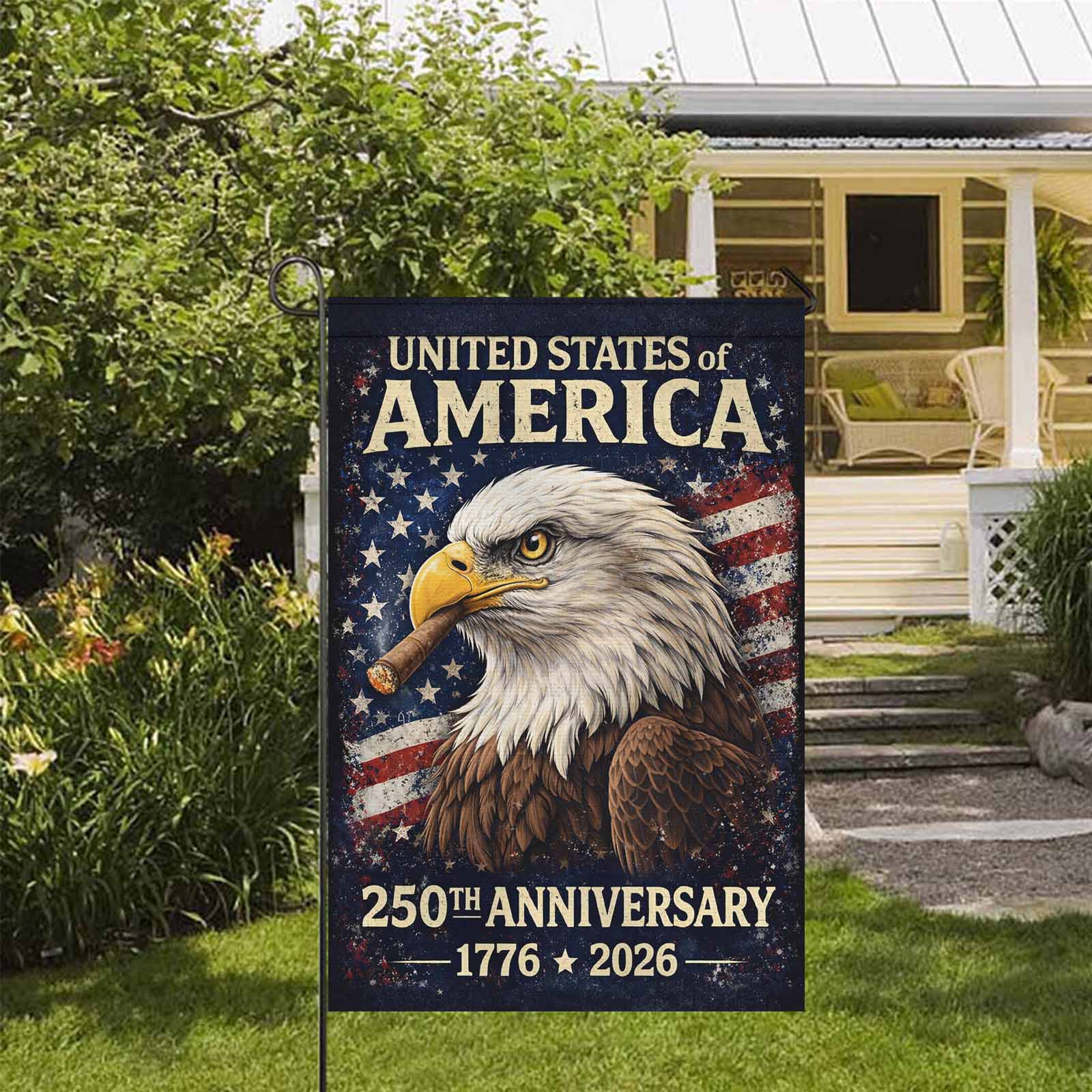 USA 250th Anniversary Garden Flag 1776–2026 Patriotic Eagle Decor