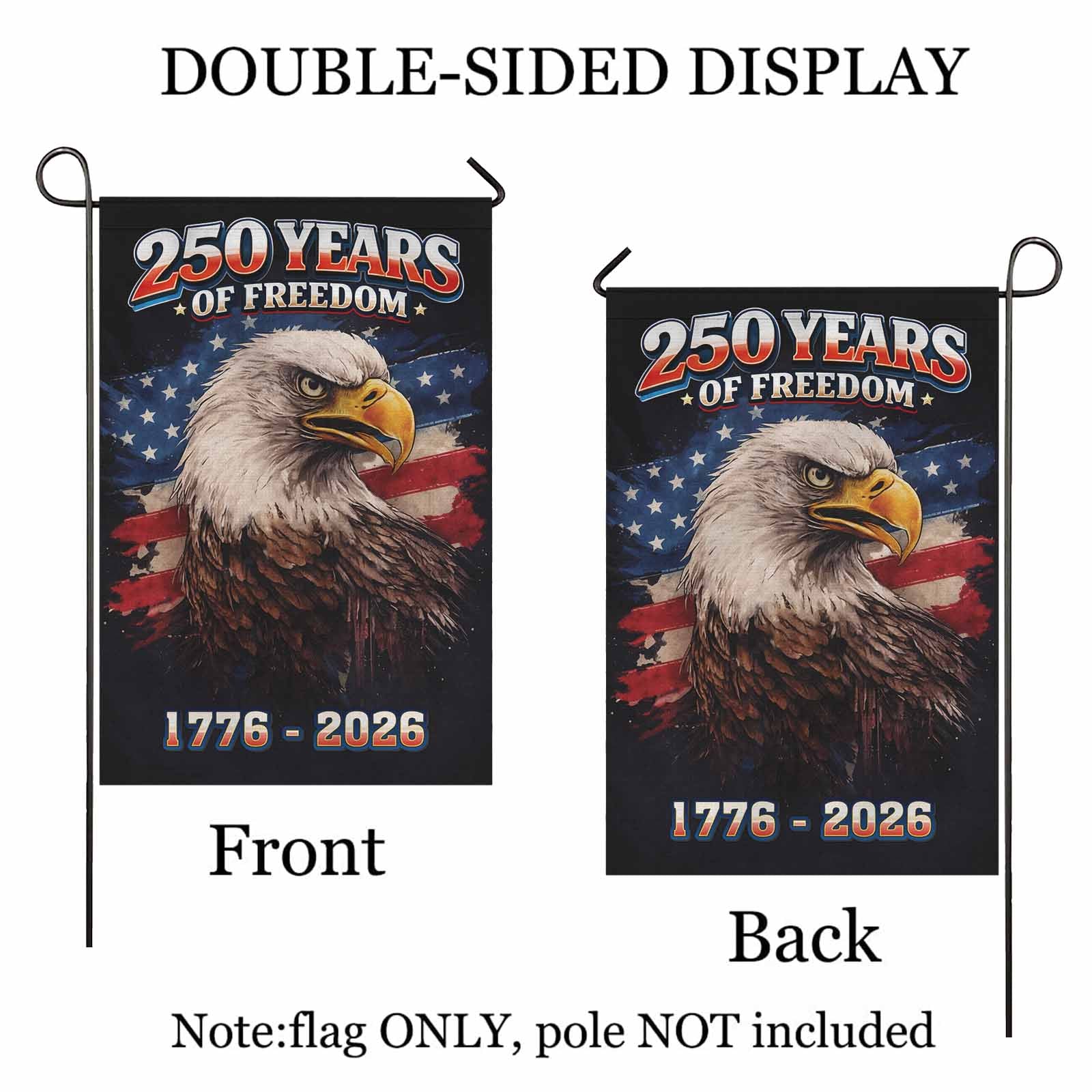 250 Years of Freedom Eagle Garden Flag – 1776–2026 Patriotic Decor